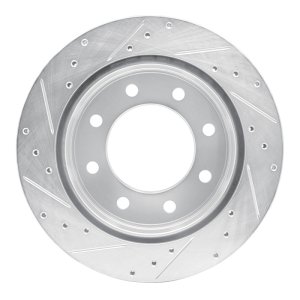 Chevrolet Suburban 2500 Brake Rotor (1) - Rear Right - R1 Concepts - Drilled & Slotted - Silver - `03-`05